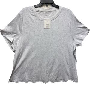 NWT Fabletics Crewneck Tee 3X/20-22 Soft Heather Grey